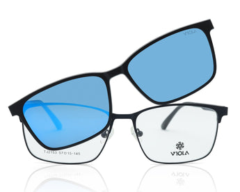 Viola Square Men's Polarized Clip on - نضاره دوت كوم | رقم 1 للنظارات الأصليه في مصر