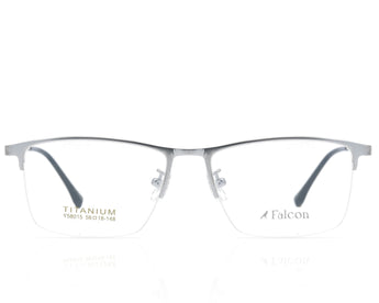 Falcon Square Men's Titanium Optical Frame - Half Rim - نضاره دوت كوم | رقم 1 للنظارات الأصليه في مصر