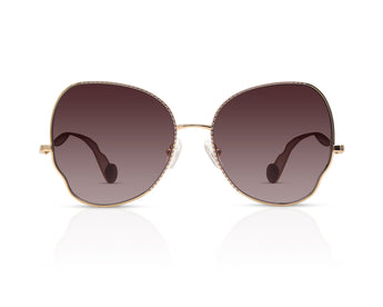 Enni Marco 🇮🇹 Gold 18 Karat Cat Eye ( Made in Italy ) Women's Sunglasses(UV) - نضاره دوت كوم | رقم 1 للنظارات الأصليه في مصر
