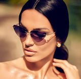 🇮🇹 Enni Marco 🇮🇹 ( Made in Italy ) CatEye Gold Women's Sunglasses(UV) - نضاره دوت كوم | رقم 1 للنظارات الأصليه في مصر