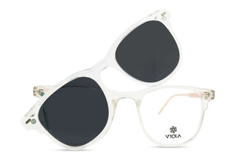 Viola Square Men's Polarized Clip on - نضاره دوت كوم | رقم 1 للنظارات الأصليه في مصر