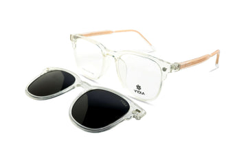 Viola Square Men's Polarized Clip on - نضاره دوت كوم | رقم 1 للنظارات الأصليه في مصر