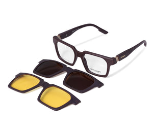 Gestapo Square Optical Men Clip on UV Polarized