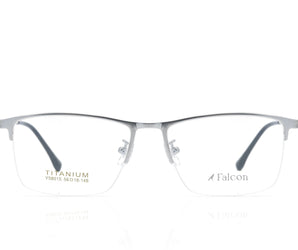 Falcon Square Men's Titanium Optical Frame - Half Rim - نضاره دوت كوم | رقم 1 للنظارات الأصليه في مصر