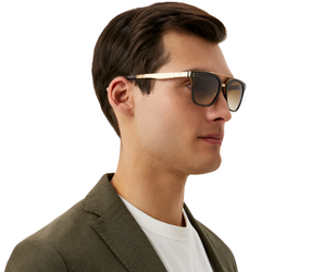 Baldinini 🇮🇹 Square Gold 23 karat  ( Made in Italy ) Men Sunglasses(UV)