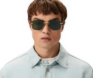 Baldinini 🇮🇹 Aviator Gold 24 karat ( Made in Italy ) men's Sunglasses(UV) - Half Rim