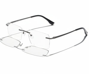 Enni Marco 🇮🇹 ( Made in Italy ) Square Men's Optical Frame Rimless - نضاره دوت كوم | رقم 1 للنظارات الأصليه في مصر
