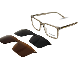 Gestapo Rectangle Men Clip on Polarized