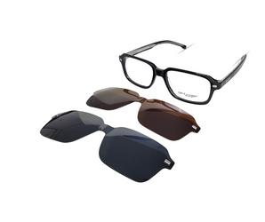 Gestapo rectangle Optical Men Clip on Polarized