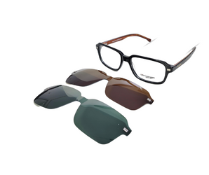 Gestapo rectangle Optical Men Clip on Polarized