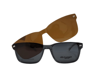 Gestapo Square Optical Men Clip on Polarized