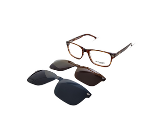 Gestapo rectangle Optical Men Clip on Polarized