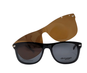 Gestapo Square Men Clip on Polarized