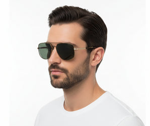 Baldinini Gold 18 Karat 🇮🇹 Rectangle ( Made in Italy ) Men Sunglasses (UV) - نضاره دوت كوم | رقم 1 للنظارات الأصليه في مصر