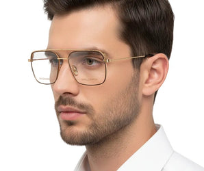 Baldinini 🇮🇹 Square Gold 18 karat ( Made in Italy ) Men Optical Frame - نضاره دوت كوم | رقم 1 للنظارات الأصليه في مصر