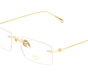 Baldinini 🇮🇹 Square Gold 23 karat ( Made in Italy ) Men Optical Frame Rimless