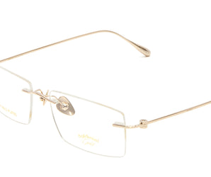 Baldinini 🇮🇹 Square Gold 18 karat ( Made in Italy ) Men Optical Frame Rimless