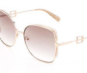 Baldinini 🇮🇹 Square Gold 18 karat ( Made in Italy ) Women's Sunglasses(UV). - نضاره دوت كوم | رقم 1 للنظارات الأصليه في مصر
