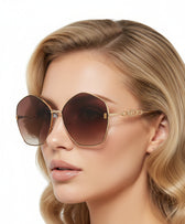 Baldinini 🇮🇹 Gold-plated Cat Eye ( Made in Italy ) Women Sunglasses (UV400) - نضاره دوت كوم | رقم 1 للنظارات الأصليه في مصر