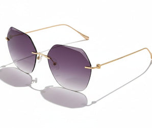 Baldinini 🇮🇹 Gold-plated Cat Eye ( Made in Italy ) Women Sunglasses Rimless (UV400) - نضاره دوت كوم | رقم 1 للنظارات الأصليه في مصر