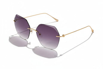 Baldinini 🇮🇹 Gold-plated Cat Eye ( Made in Italy ) Women Sunglasses Rimless (UV400) - نضاره دوت كوم | رقم 1 للنظارات الأصليه في مصر