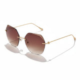 Baldinini 🇮🇹 Gold-plated Cat Eye ( Made in Italy ) Women Sunglasses Rimless (UV400) - نضاره دوت كوم | رقم 1 للنظارات الأصليه في مصر