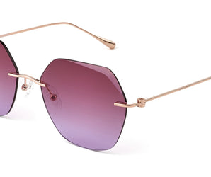 Baldinini 🇮🇹 Gold-plated Cat Eye ( Made in Italy ) Women Sunglasses Rimless (UV400) - نضاره دوت كوم | رقم 1 للنظارات الأصليه في مصر