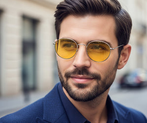 B1919 Round Day & Night Yellow Glasses UV Protection - Unisex - نضاره دوت كوم | رقم 1 للنظارات الأصليه في مصر