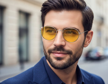 B1919 Round Day & Night Yellow Glasses UV Protection - Unisex - نضاره دوت كوم | رقم 1 للنظارات الأصليه في مصر
