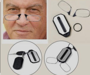 Reading Glasses  Slim Optics + Silver Keychain