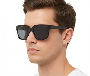 Enni Marco 🇮🇹 ( Made in Italy ) Square Men Sunglasses(UV400) - نضاره دوت كوم | رقم 1 للنظارات الأصليه في مصر