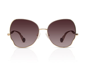 Enni Marco 🇮🇹 Gold 18 Karat Cat Eye ( Made in Italy ) Women's Sunglasses(UV) -
