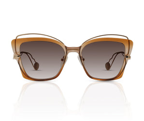 Enni Marco 🇮🇹 Gold 23 karat ( Made in Italy ) Cat Eye  Women's Sunglasses(UV)