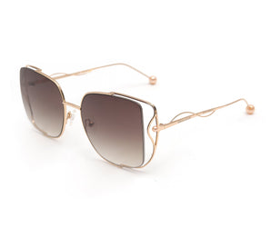 Enni Marco 🇮🇹 Gold 18 karat Square ( Made in Italy ) Women's Sunglasses(UV) -