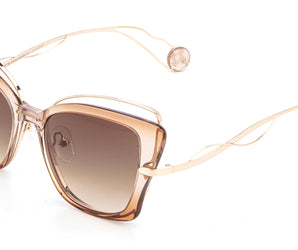 Enni Marco 🇮🇹 Gold 23 karat ( Made in Italy ) Cat Eye  Women's Sunglasses(UV)