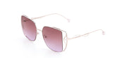 🇮🇹 Enni Marco 🇮🇹 ( Made in Italy ) Square Gold Women's Sunglasses(UV) - نضاره دوت كوم | رقم 1 للنظارات الأصليه في مصر
