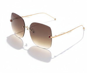 Enni Marco 🇮🇹 ( Made in Italy ) Square Women's Sunglasses Rimless (UV400) - نضاره دوت كوم | رقم 1 للنظارات الأصليه في مصر