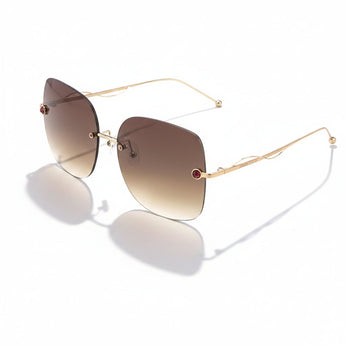 Enni Marco 🇮🇹 ( Made in Italy ) Square Women's Sunglasses Rimless (UV400) - نضاره دوت كوم | رقم 1 للنظارات الأصليه في مصر