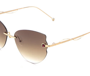 Enni Marco 🇮🇹 ( Made in Italy ) Cat Eye Women's Sunglasses Rimless (UV400) - نضاره دوت كوم | رقم 1 للنظارات الأصليه في مصر
