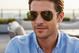 Enni Marco 🇮🇹 Aviator ( Made in Italy ) Men Sunglasses (UV) - نضاره دوت كوم | رقم 1 للنظارات الأصليه في مصر