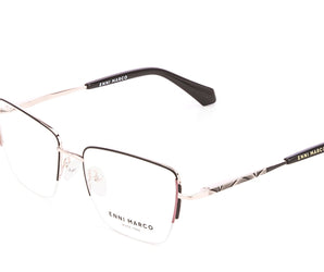 Enni Marco 🇮🇹 ( Made in Italy ) Square Men's Optical Frame Half Frame - نضاره دوت كوم | رقم 1 للنظارات الأصليه في مصر
