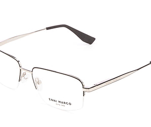 Enni Marco 🇮🇹 ( Made in Italy ) Square Men's Optical Frame Half Frame
