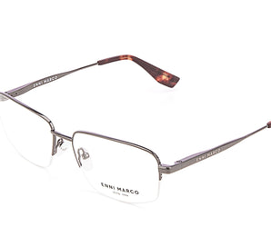 Enni Marco 🇮🇹 ( Made in Italy ) Square Men's Optical Frame Half Frame - نضاره دوت كوم | رقم 1 للنظارات الأصليه في مصر