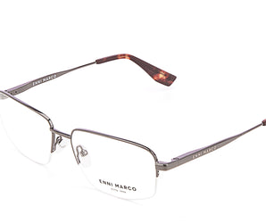 Enni Marco 🇮🇹 ( Made in Italy ) Square Men's Optical Frame Half Frame
