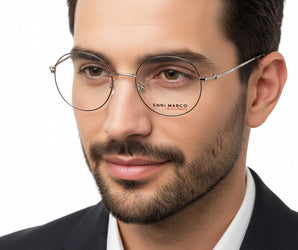 Enni Marco 🇮🇹 ( Made in Italy ) Round Unisex Optical Frame - نضاره دوت كوم | رقم 1 للنظارات الأصليه في مصر