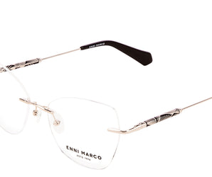 Enni Marco 🇮🇹 Cat Eye ( Made in Italy ) Women Optical Frames Rimless