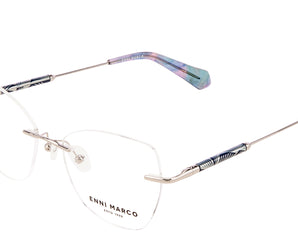 Enni Marco 🇮🇹 Cat Eye ( Made in Italy ) Women Optical Frames Rimless