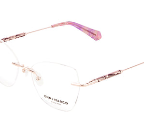 Enni Marco 🇮🇹 Cat Eye ( Made in Italy ) Women Optical Frames Rimless