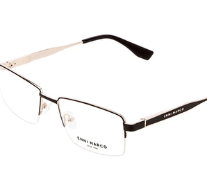 Enni Marco 🇮🇹 ( Made in Italy ) Rectangle Men's Optical Frame Half Frame - نضاره دوت كوم | رقم 1 للنظارات الأصليه في مصر