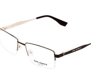 Enni Marco 🇮🇹 ( Made in Italy ) Rectangle Men's Optical Frame Half Frame